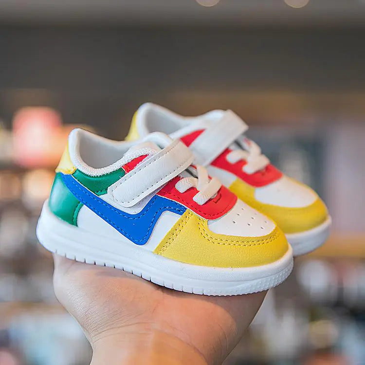 Chaussures en Caoutchouc Multicolores pour Bambins en Cuir Rétro