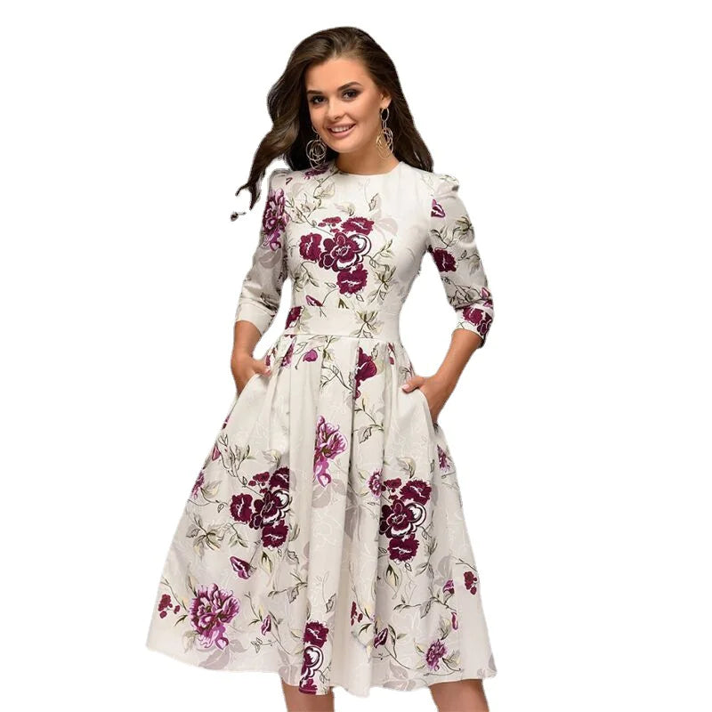 Classic Floral A-Line Dress