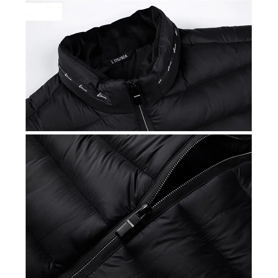 Men's Solid Winter Zip Coat