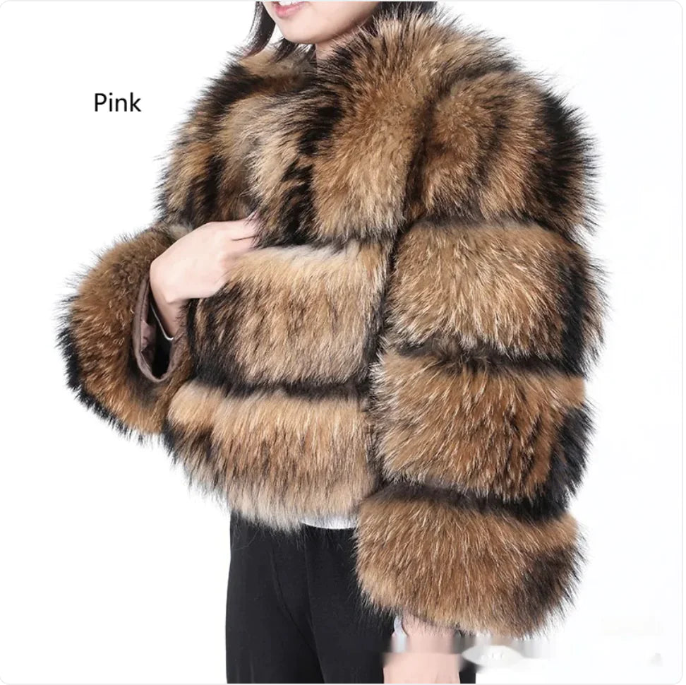 Elegant Women's Faux Fur Leather Jacket