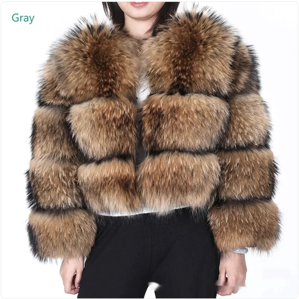 Elegant Women's Faux Fur Leather Jacket