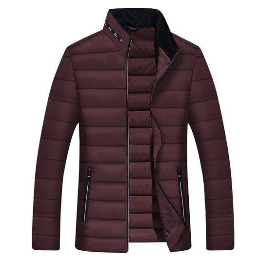 Men's Solid Winter Zip Coat