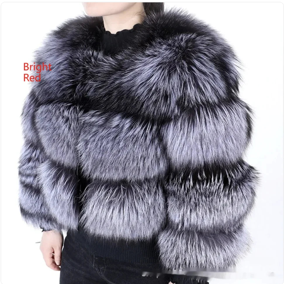 Elegant Women's Faux Fur Leather Jacket