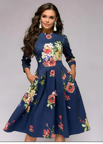 Classic Floral A-Line Dress