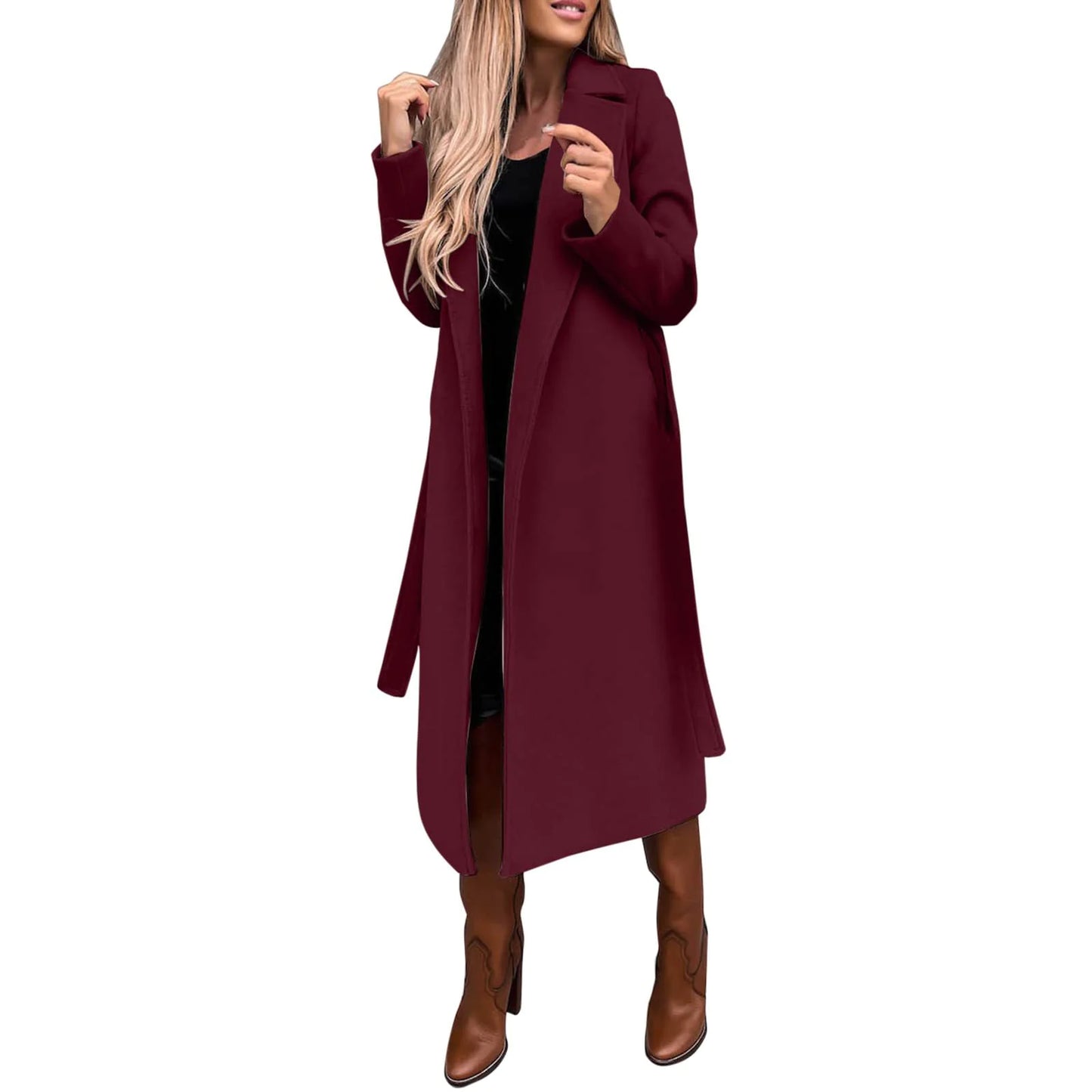 Manteau Long en Laine Élégant pour Femme