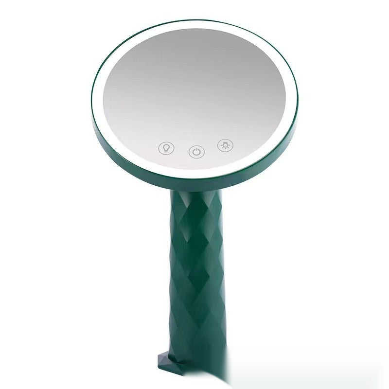 Lampe de bureau avec miroir de maquillage LED trois pliable