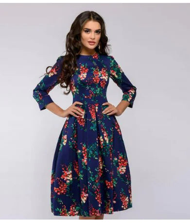 Classic Floral A-Line Dress