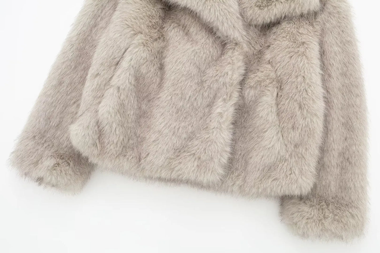 Manteau Peluche à Revers d'Hiver