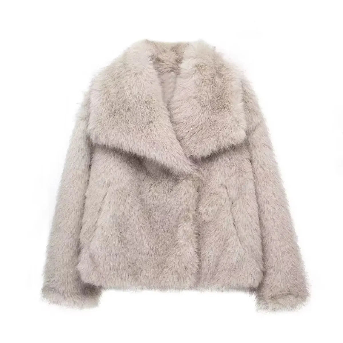 Manteau Peluche à Revers d'Hiver