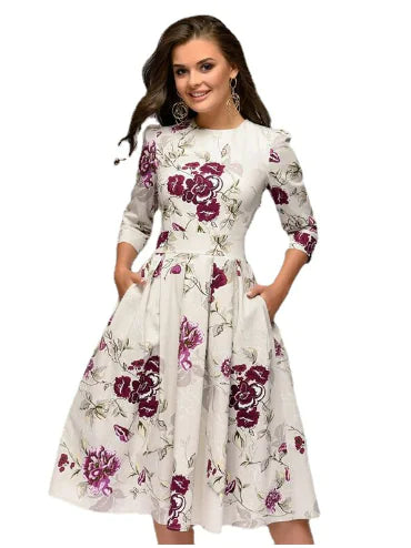 Classic Floral A-Line Dress