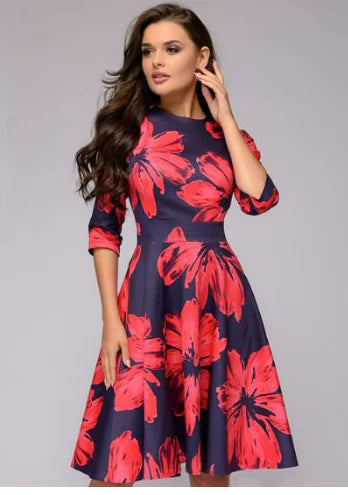 Classic Floral A-Line Dress