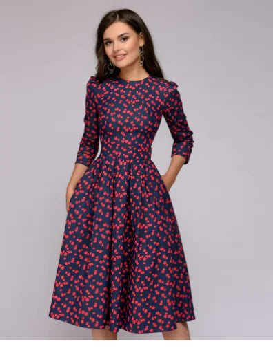 Classic Floral A-Line Dress