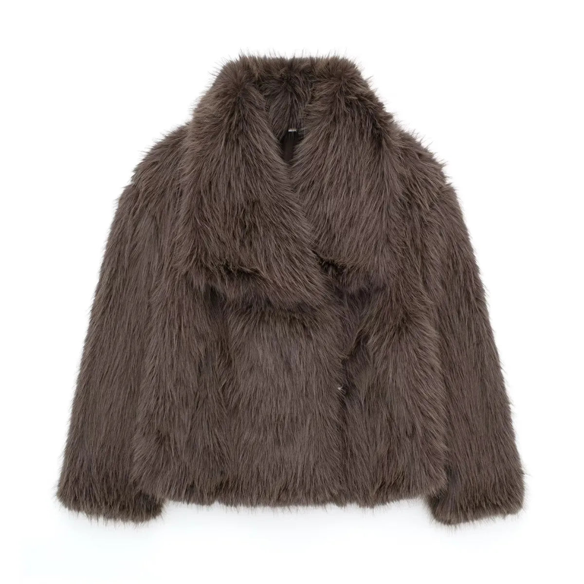 Manteau Peluche à Revers d'Hiver