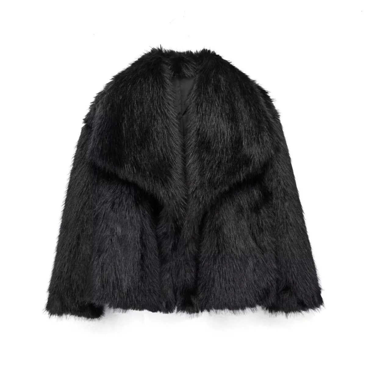 Manteau Peluche à Revers d'Hiver