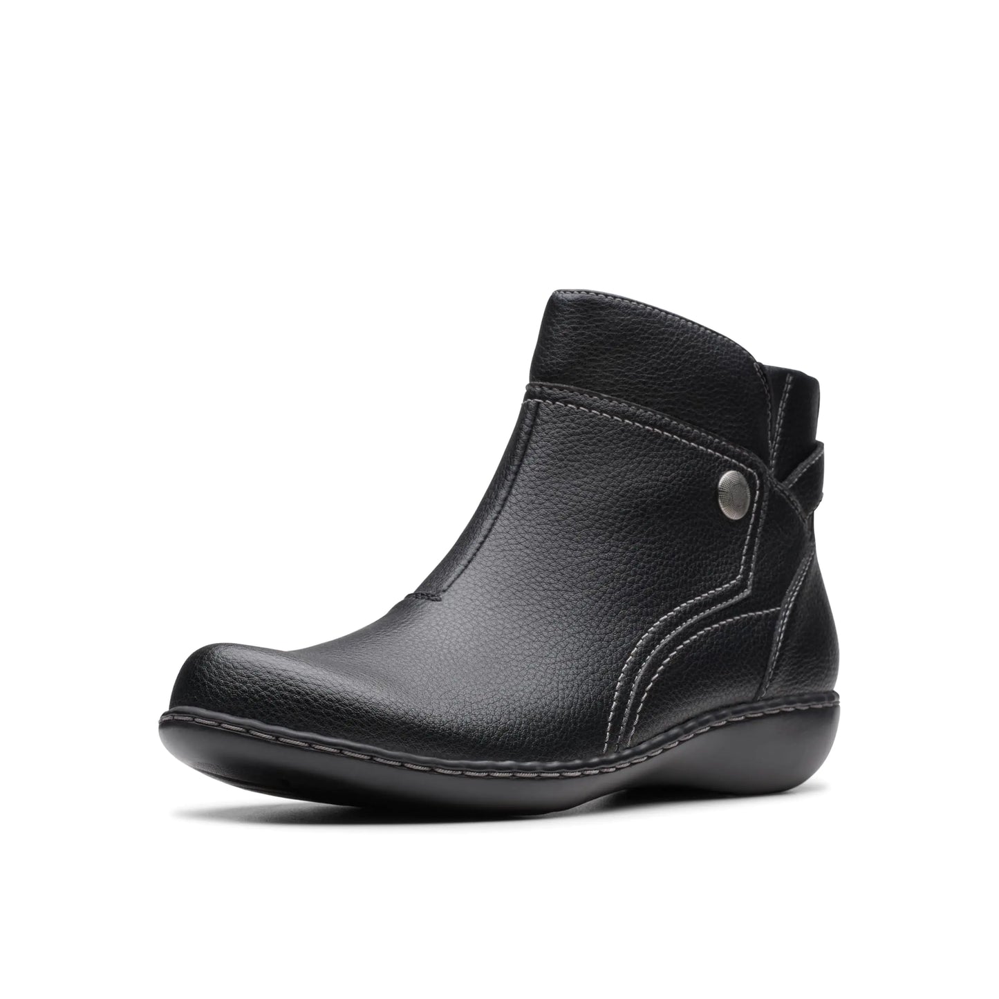 Clarks Bottines Ashland Mabel pour Femme, Noir Texturé, Taille 7 Étroit