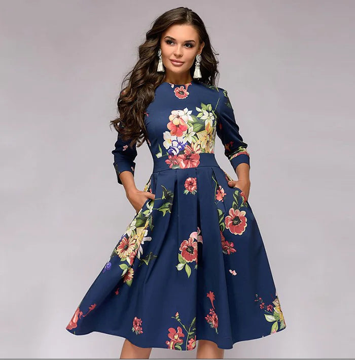 Classic Floral A-Line Dress