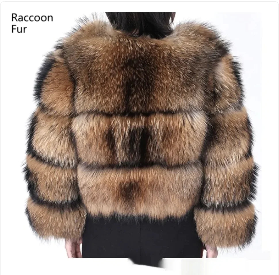 Elegant Women's Faux Fur Leather Jacket