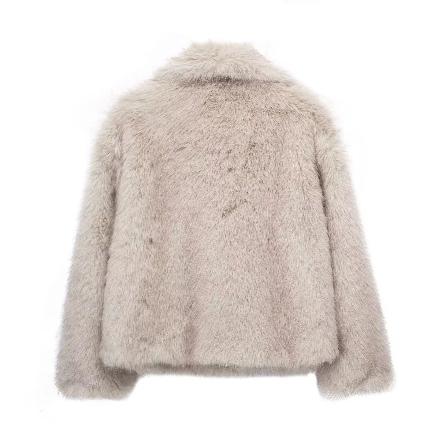 Manteau Peluche à Revers d'Hiver