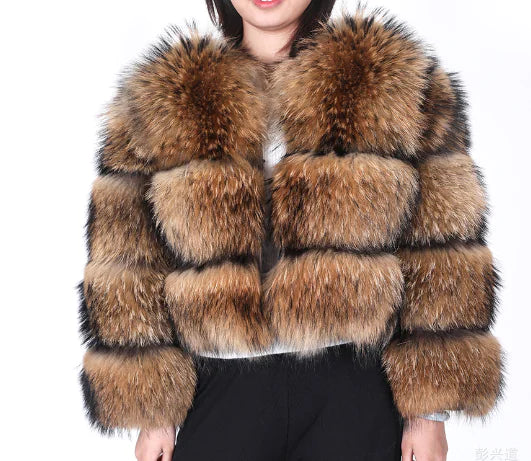 Elegant Women's Faux Fur Leather Jacket