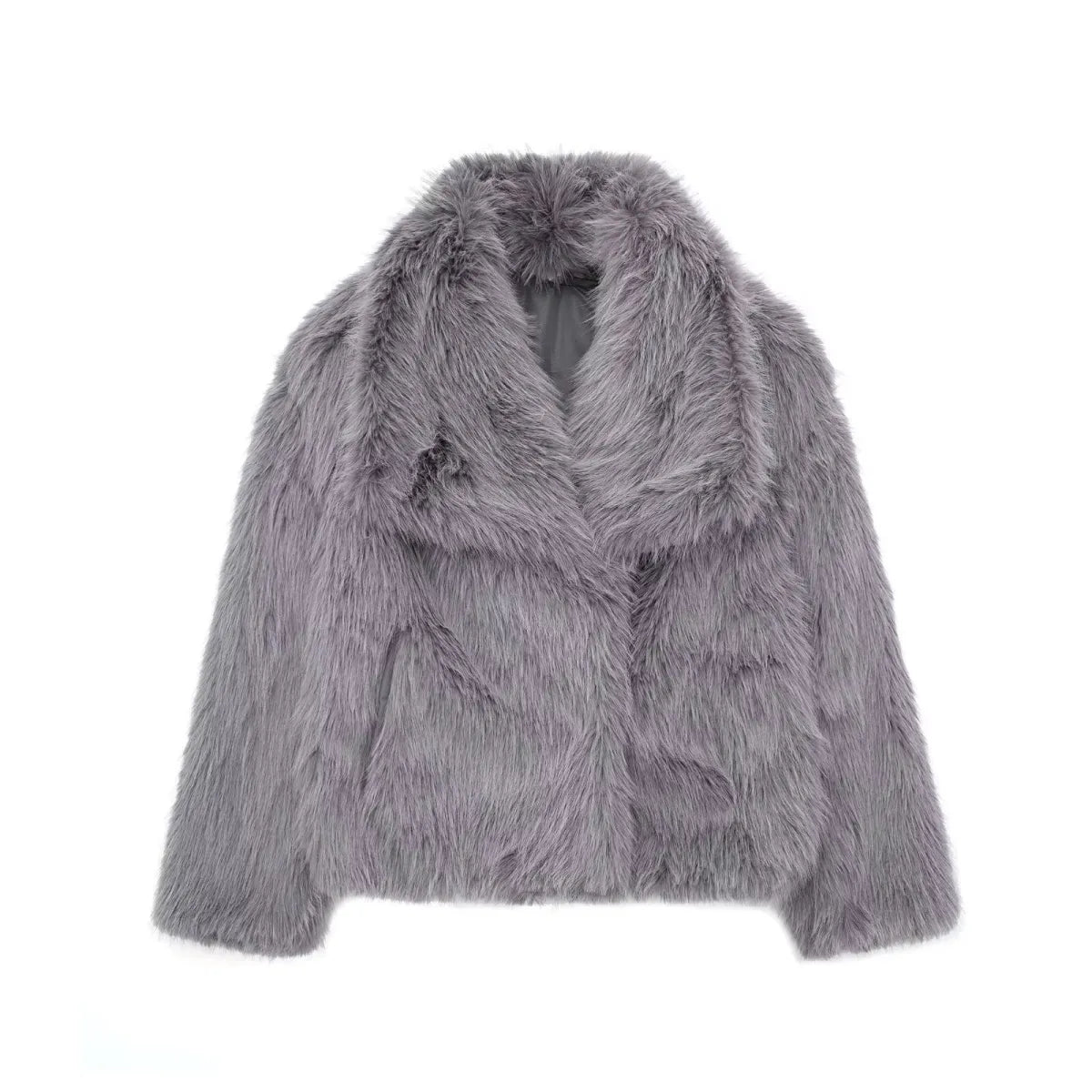 Manteau Peluche à Revers d'Hiver