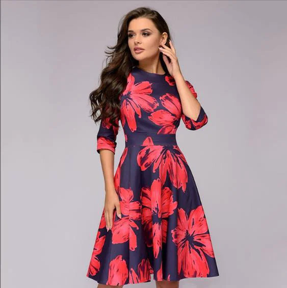 Classic Floral A-Line Dress