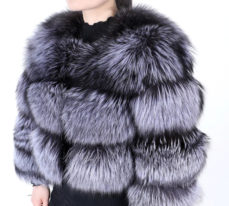 Elegant Women's Faux Fur Leather Jacket