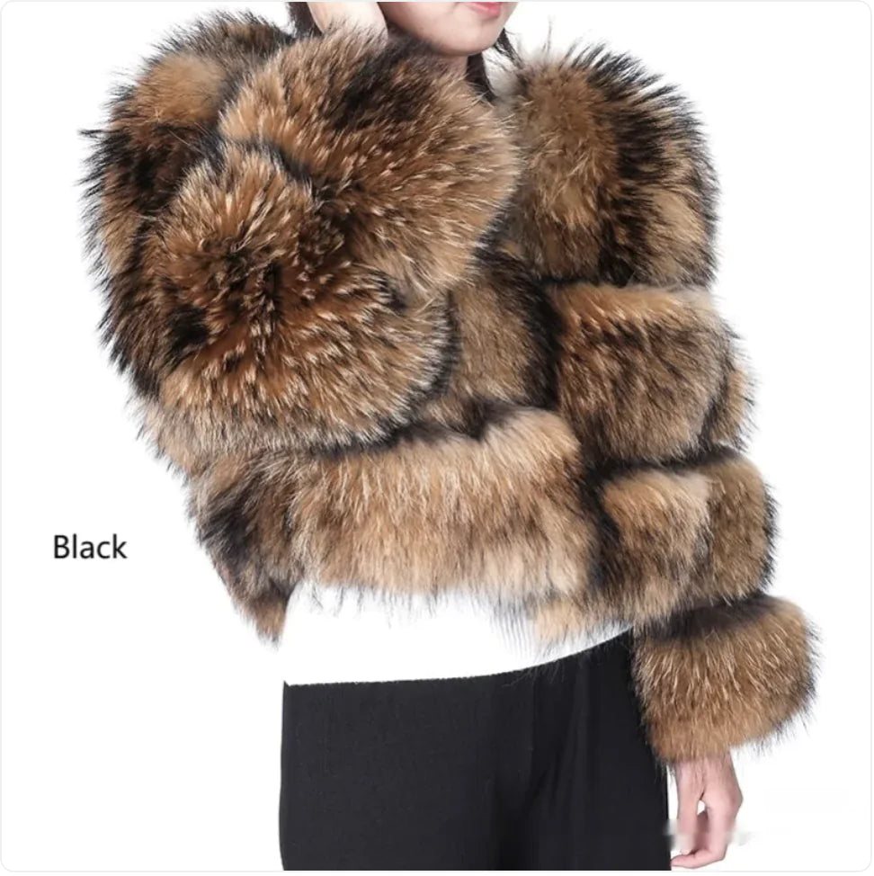 Elegant Women's Faux Fur Leather Jacket