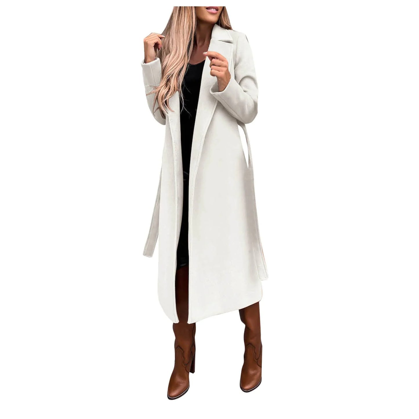 Manteau Long en Laine Élégant pour Femme